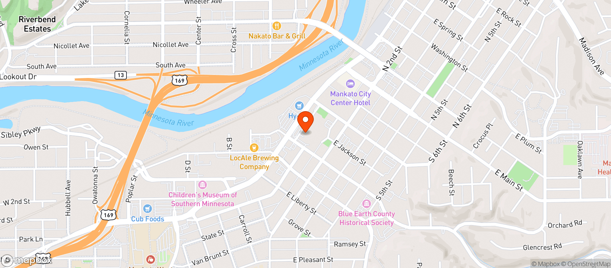 Map showing ROUNDERS SPORTS GRILL