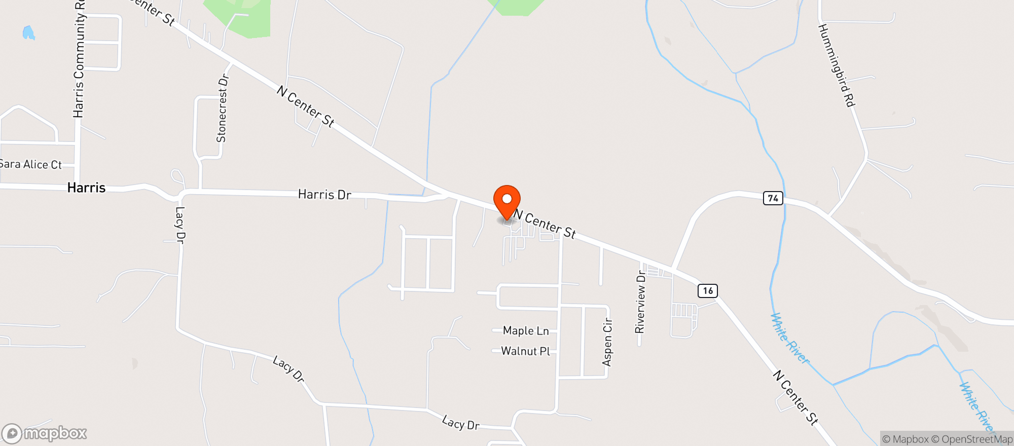 Map showing East Side Wine And Spirits