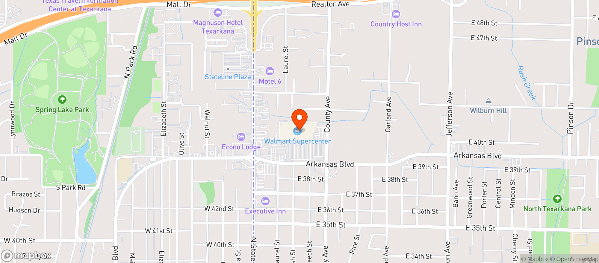 Map showing WALMART SUPERCENTER #468