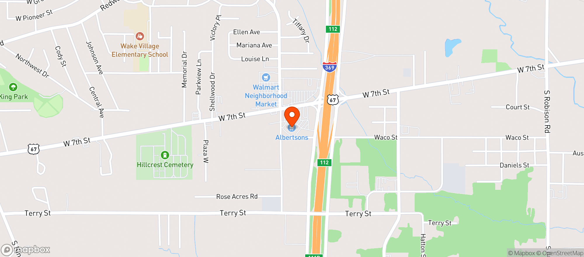 Map showing Albertsons