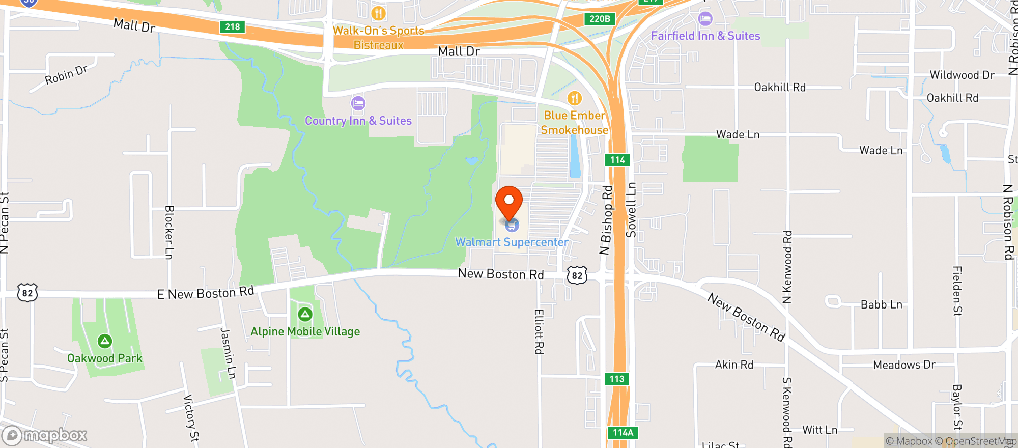 Map showing Walmart Supercenter #2123