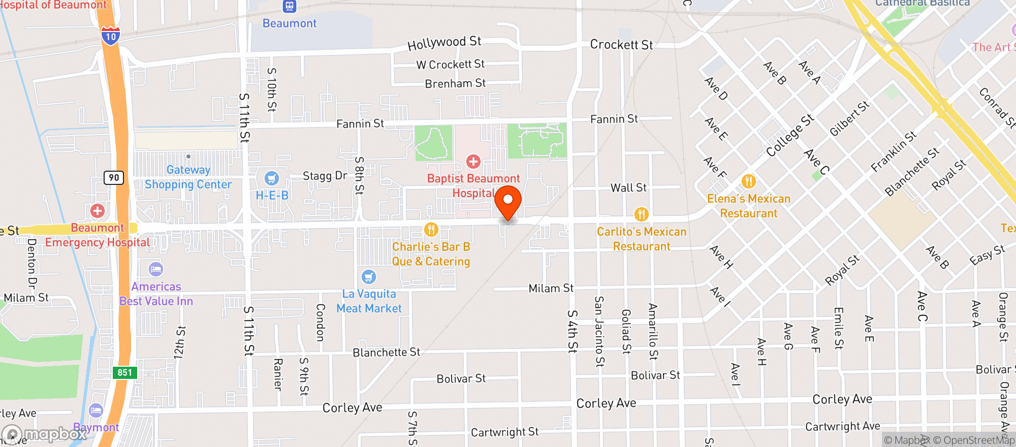 Map showing Carniceria La Vaquita