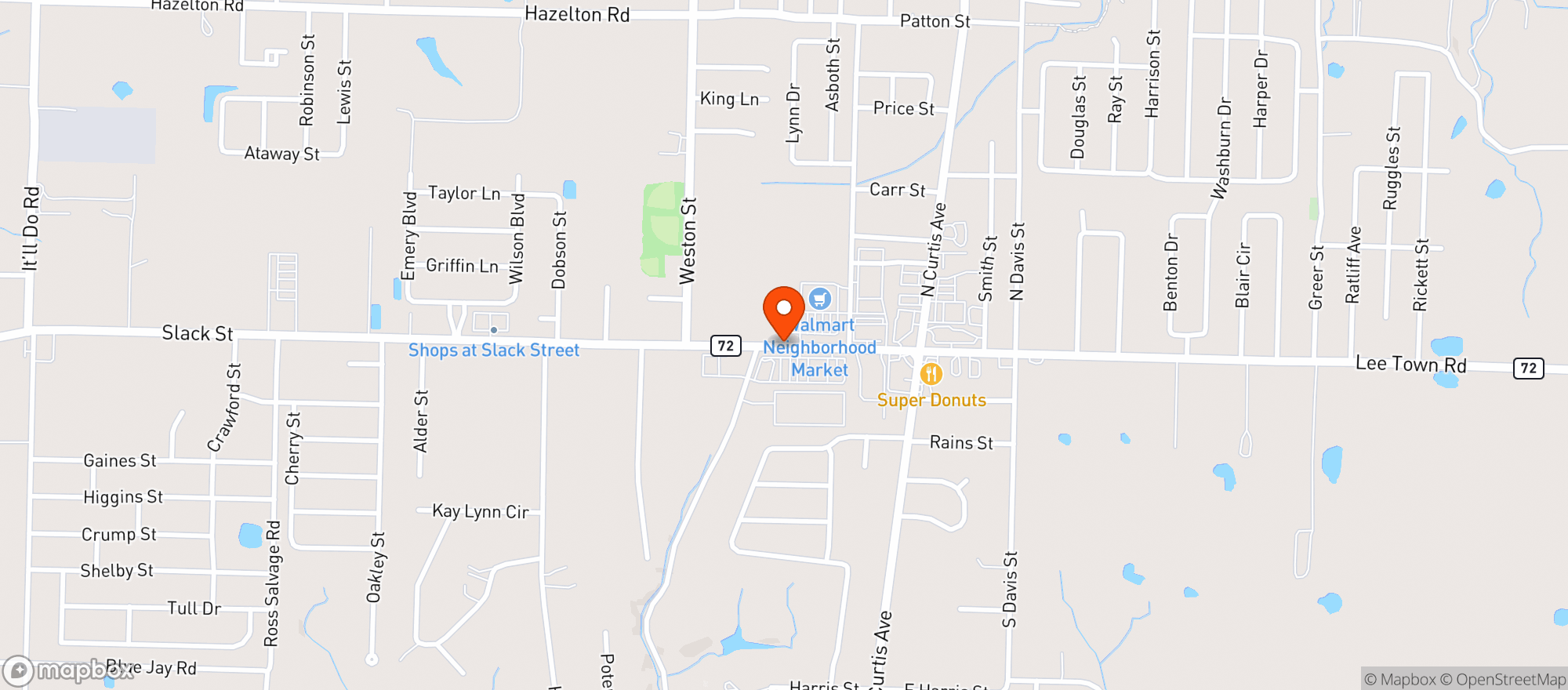 Map showing Walmart Neighborhood Market
