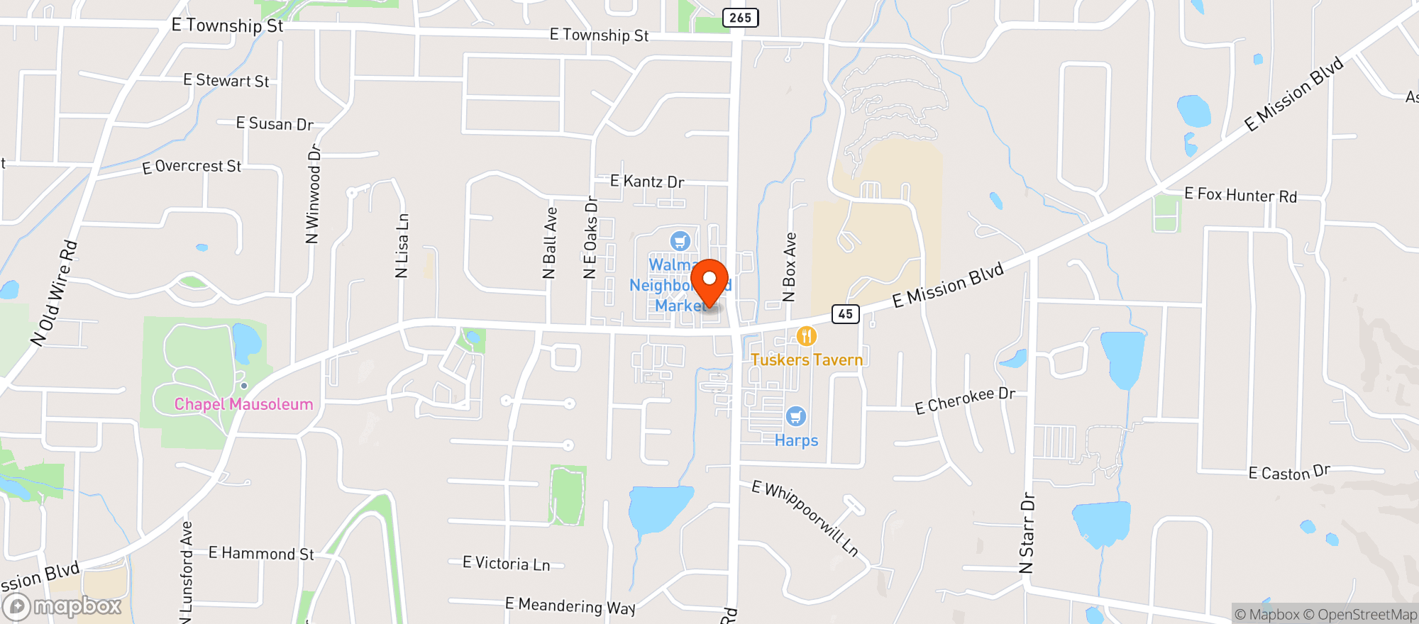 Map showing Walgreens
