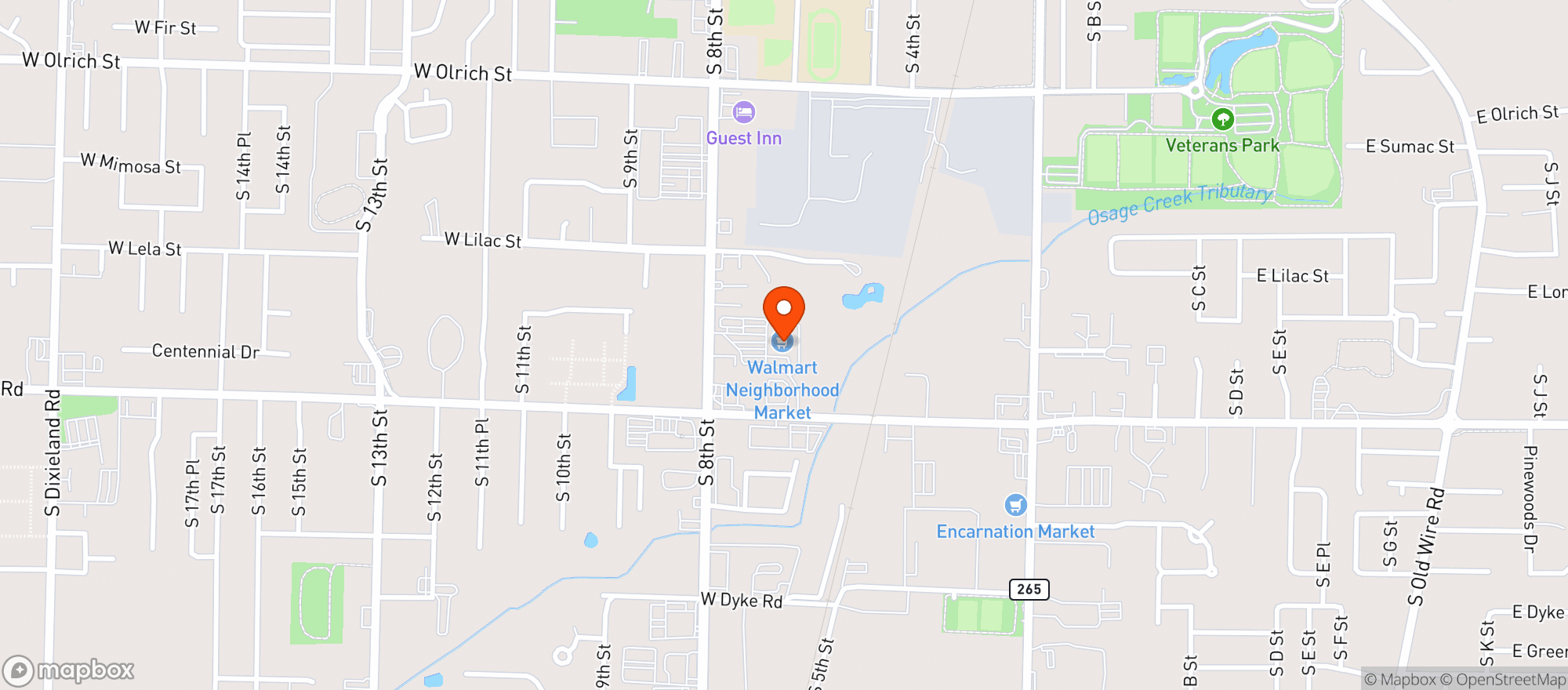 Map showing Walmart Neighborhood Market