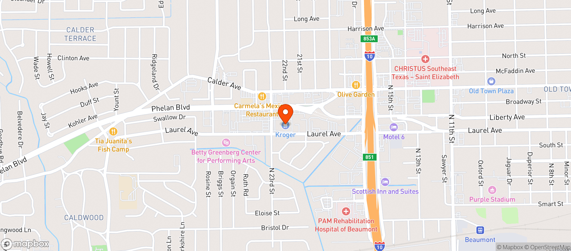 Map showing Kroger