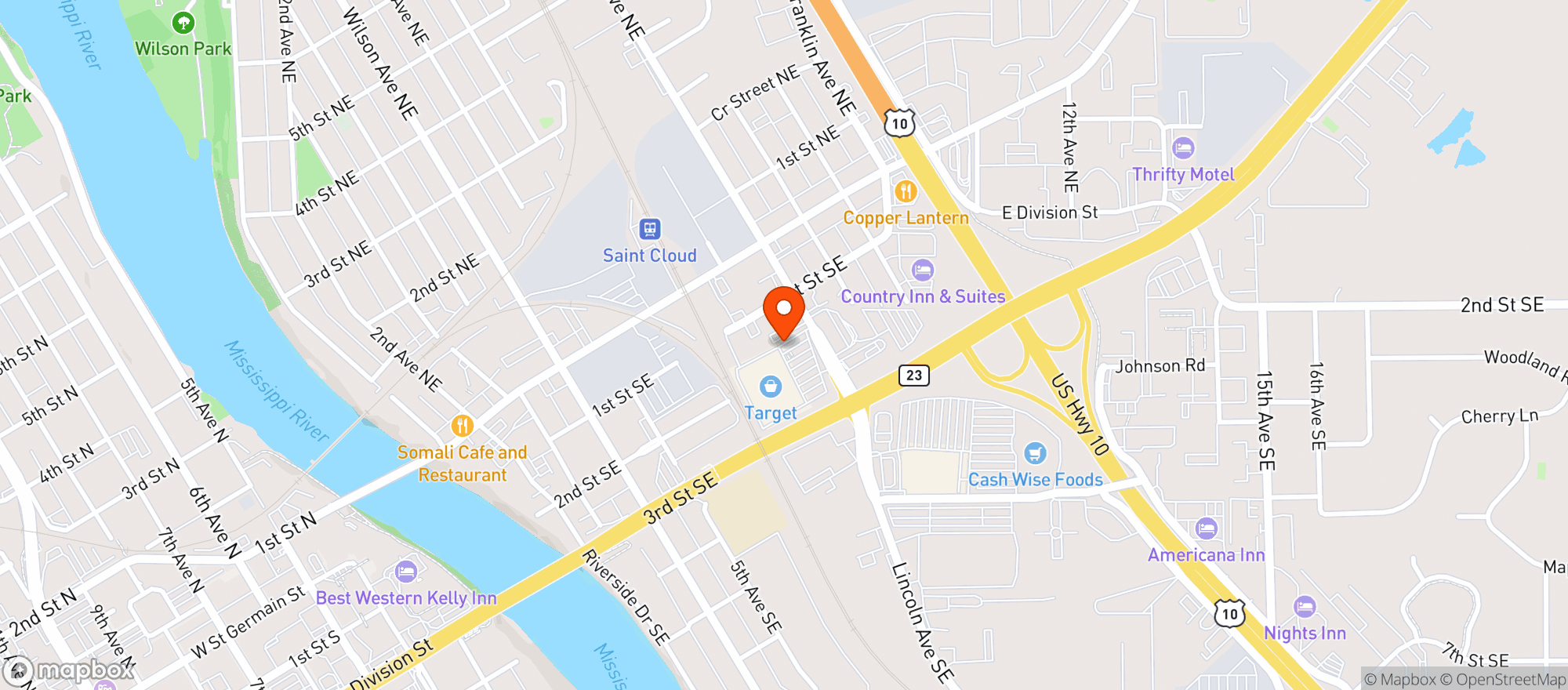 Map showing Target