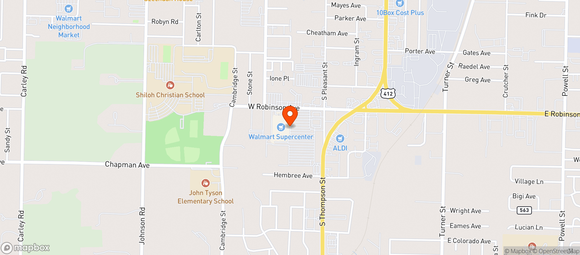 Map showing Walmart Supercenter