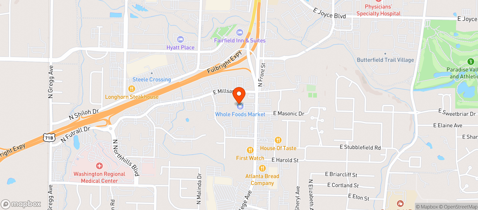 Map showing Whole Foods Market