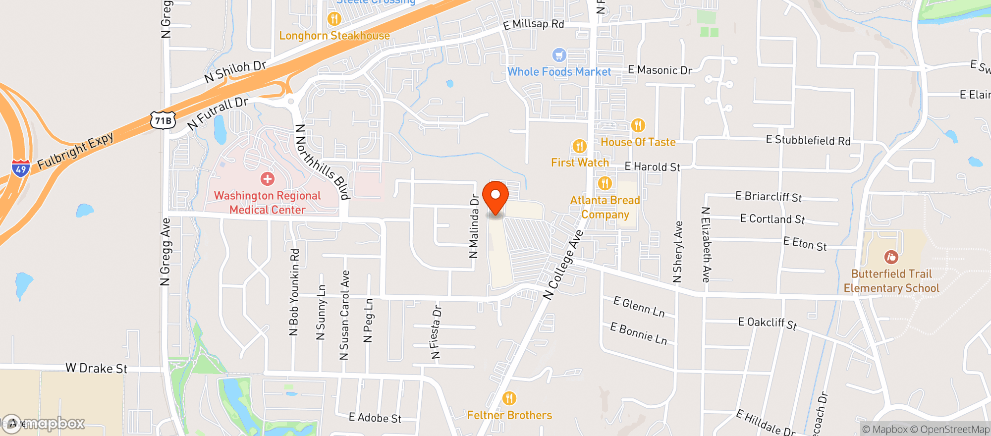 Map showing Amc Theatres Fiesta Squ #460