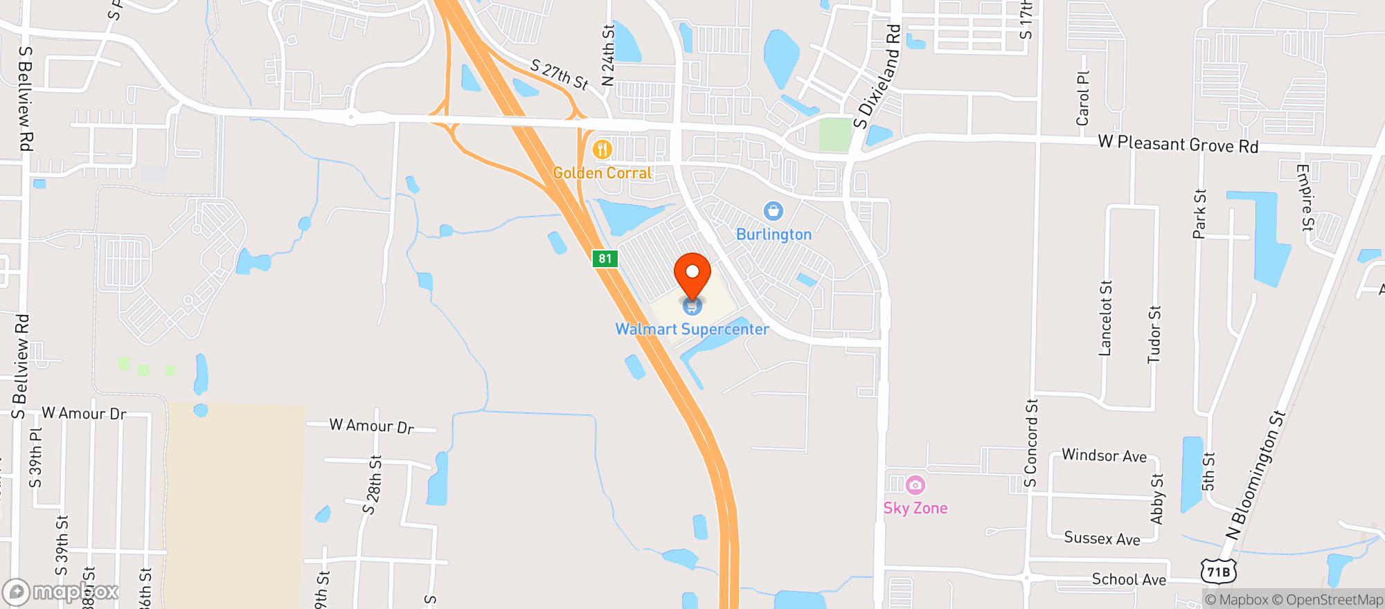 Map showing Walmart Supercenter #5260