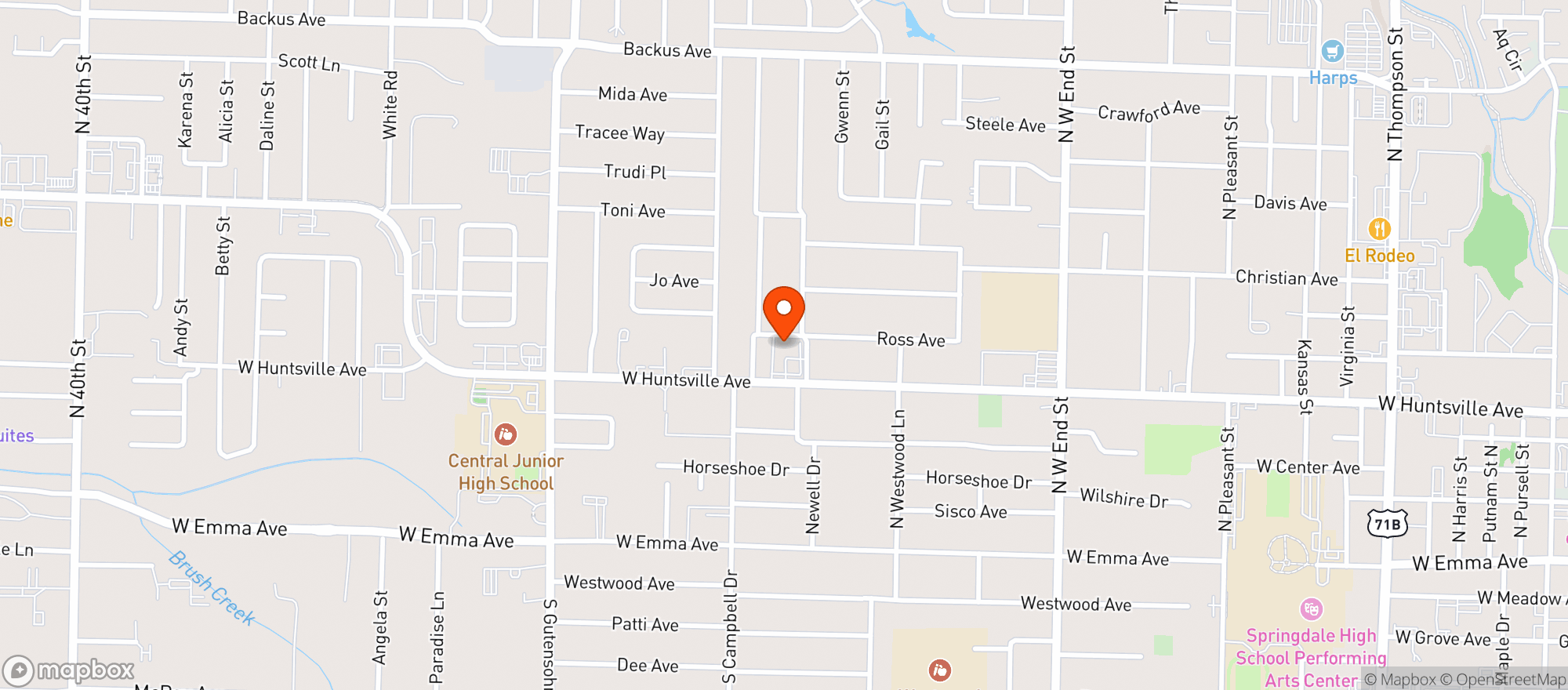 Map showing Super Mercado El Ranchito
