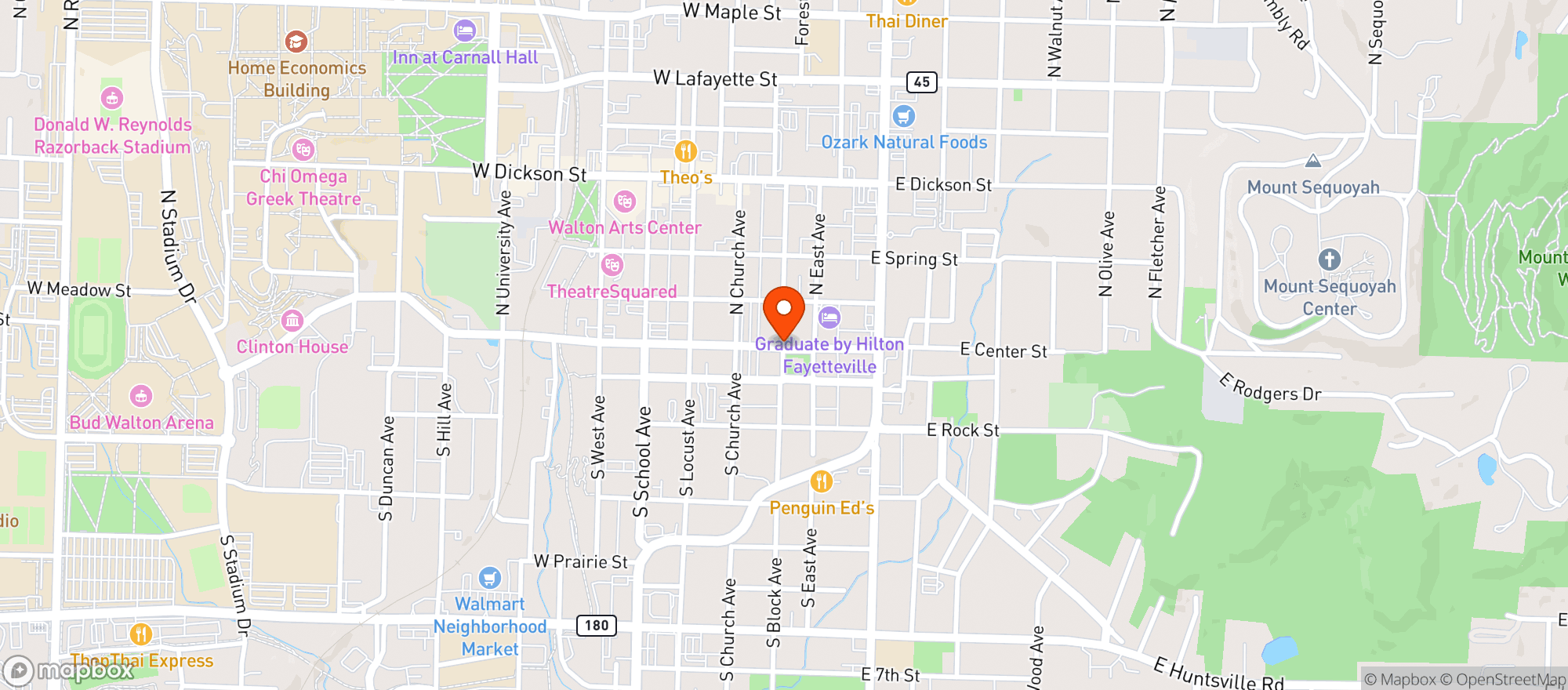 Map showing Hugos Restaurant