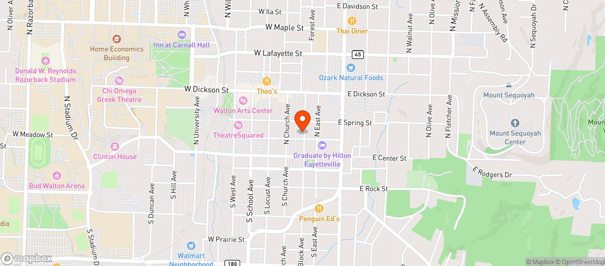 Map showing Maxines Tap Room