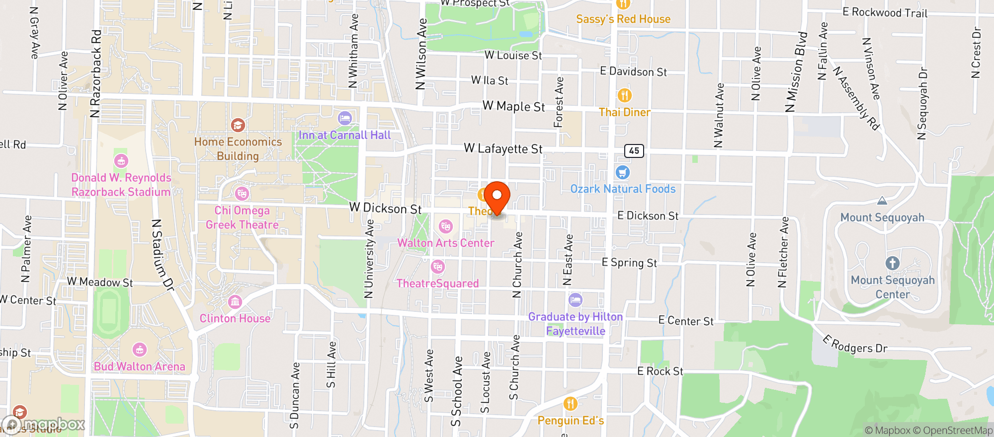 Map showing Dickson Street Liquor