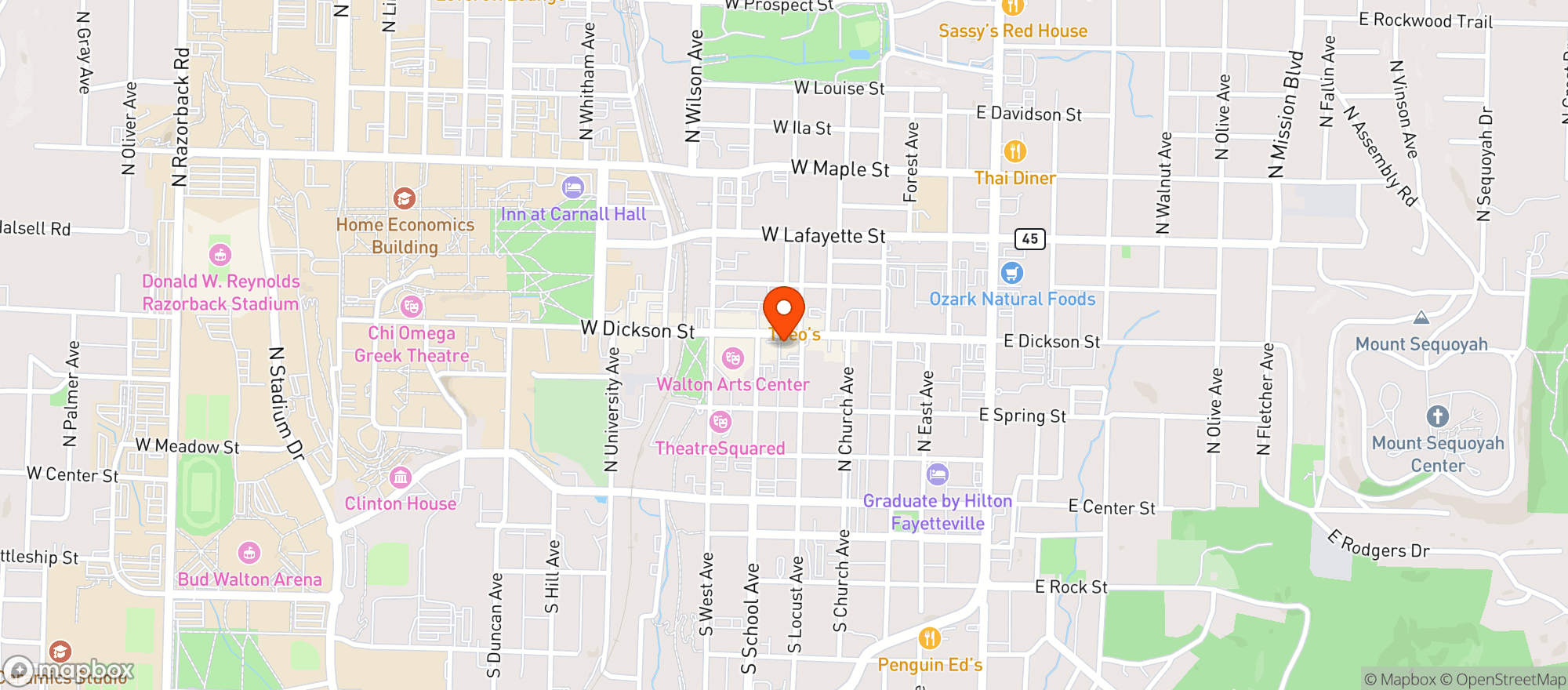Map showing Farrell S Lounge