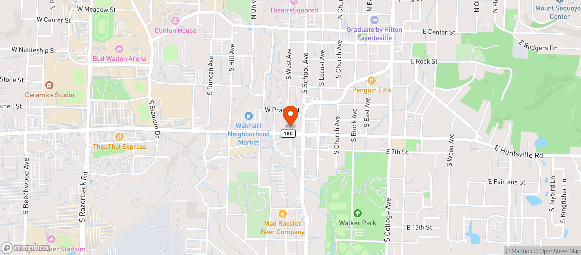 Map showing Wood Stone Craft Pizza 