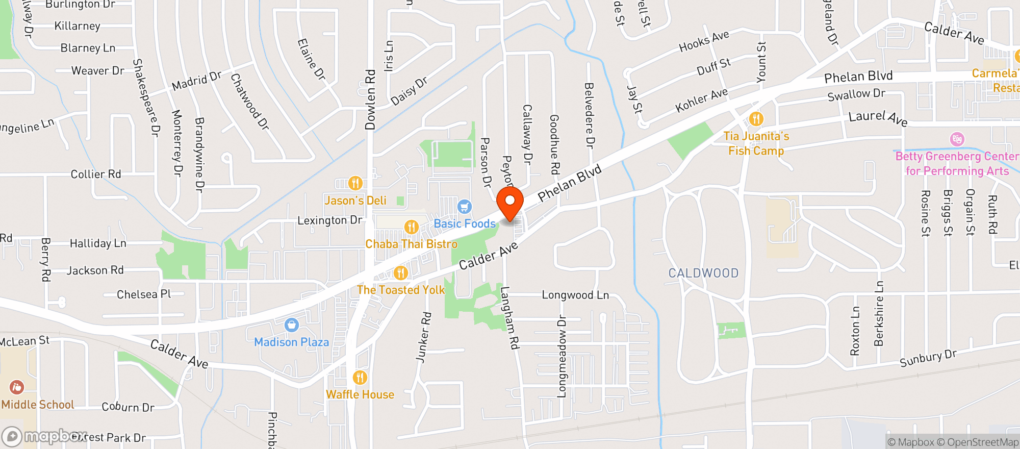 Map showing Longhorn Liquor Beer & Wine - Phelan Blvd/beaumont