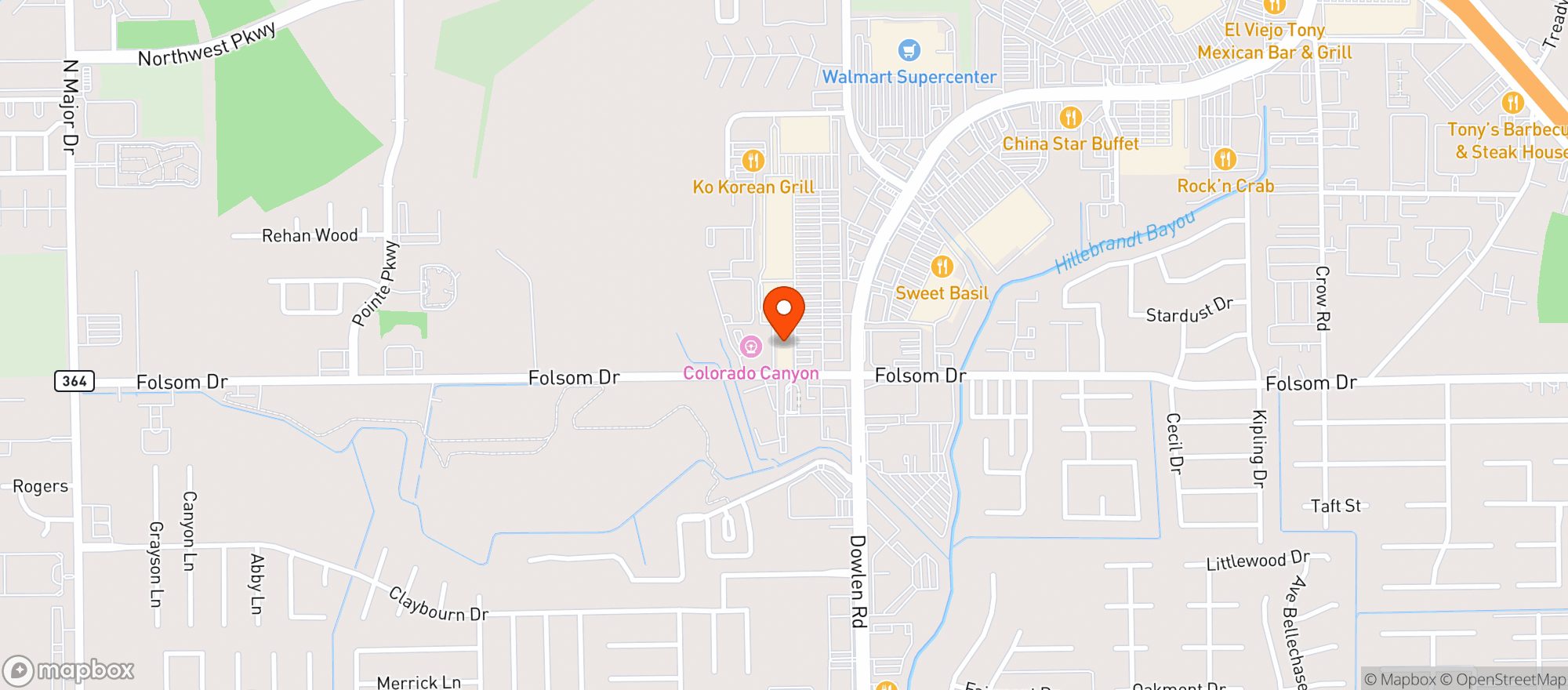 Map showing Longhorn Liquor Beer & Wine - Beaumont