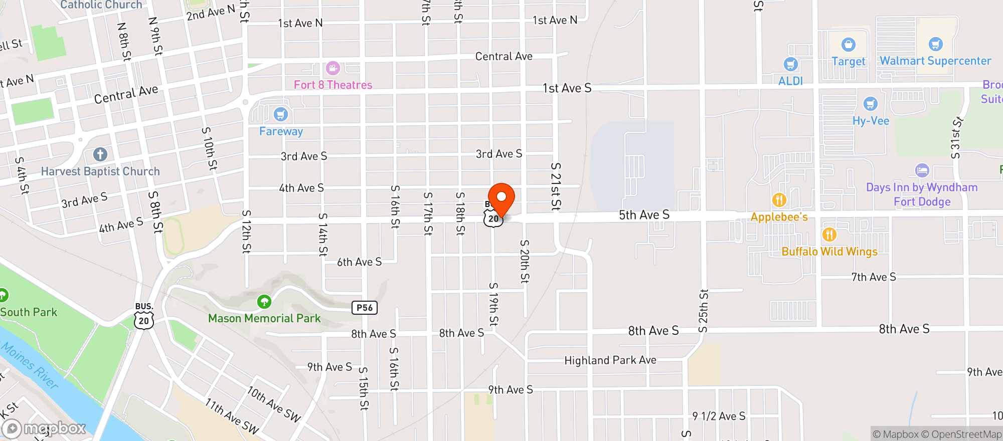 Map showing KWIK SPIRITS #1191