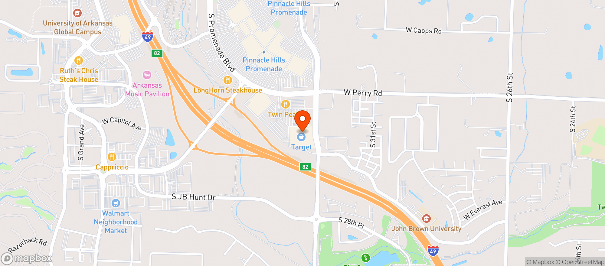 Map showing Target - Rogers