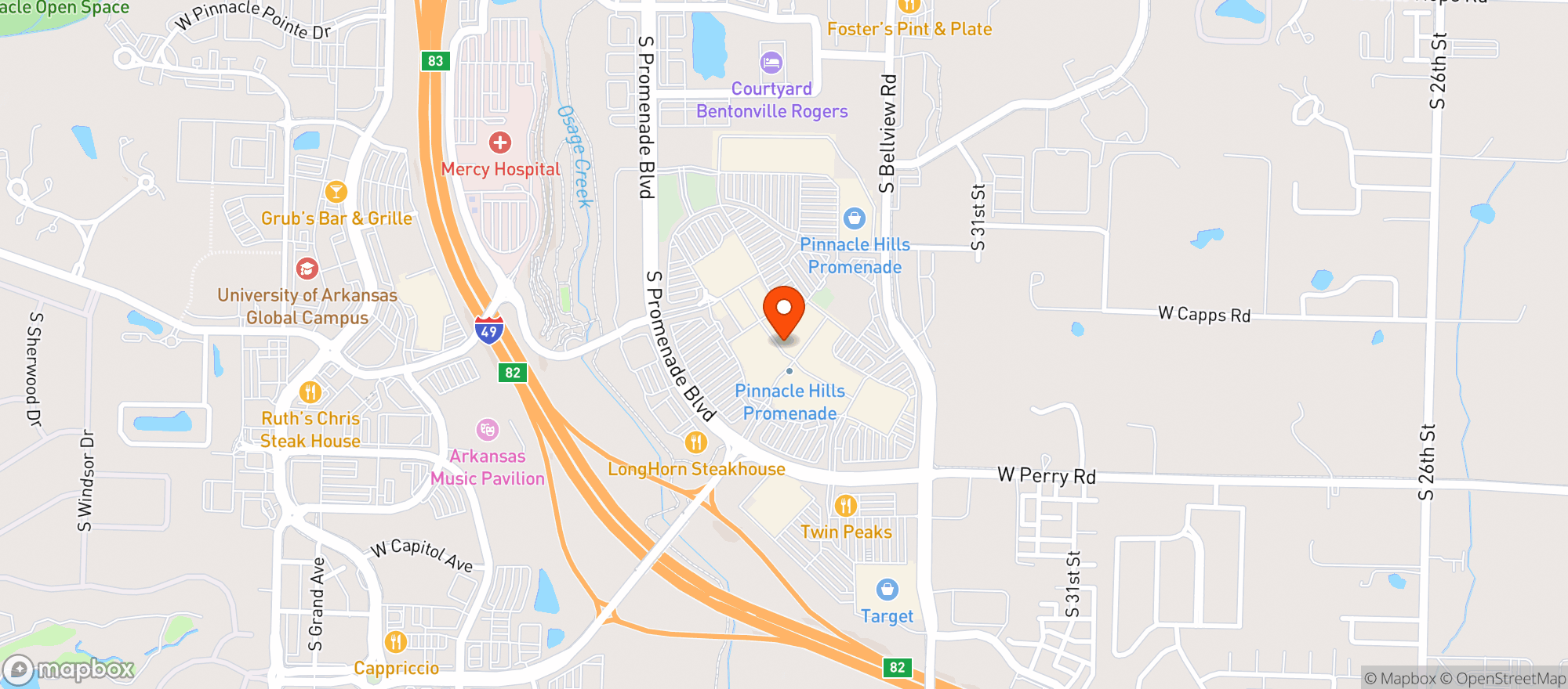 Map showing P F Changs China Bistro #9821