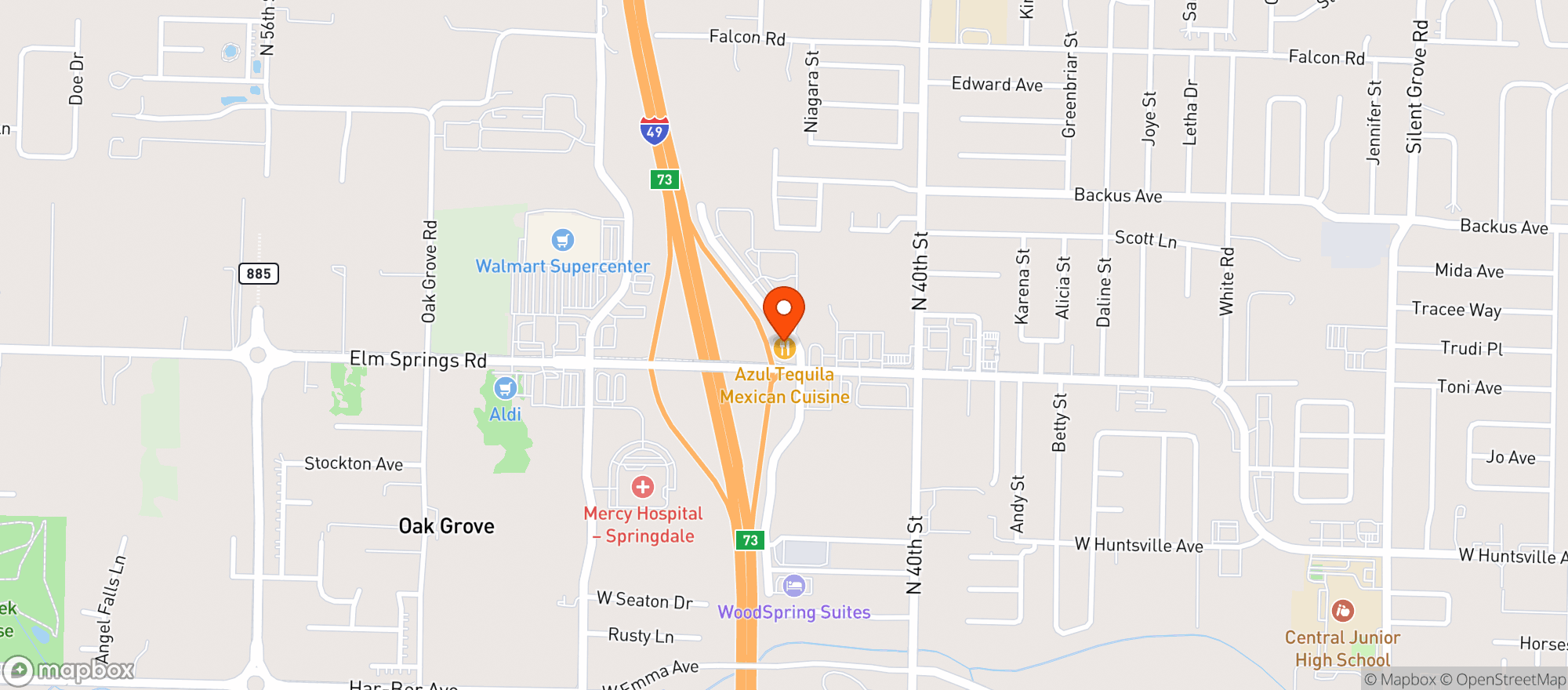 Map showing Azul Tequila