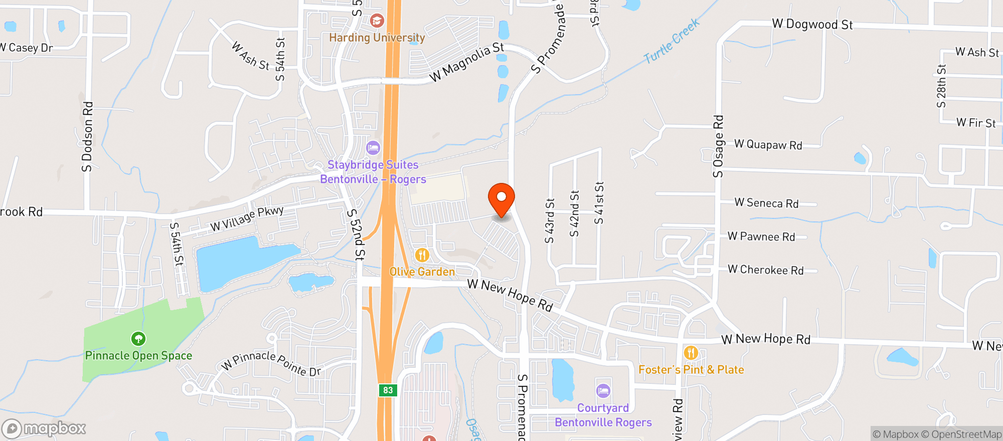 Map showing Firebirds Wood Fired Grill