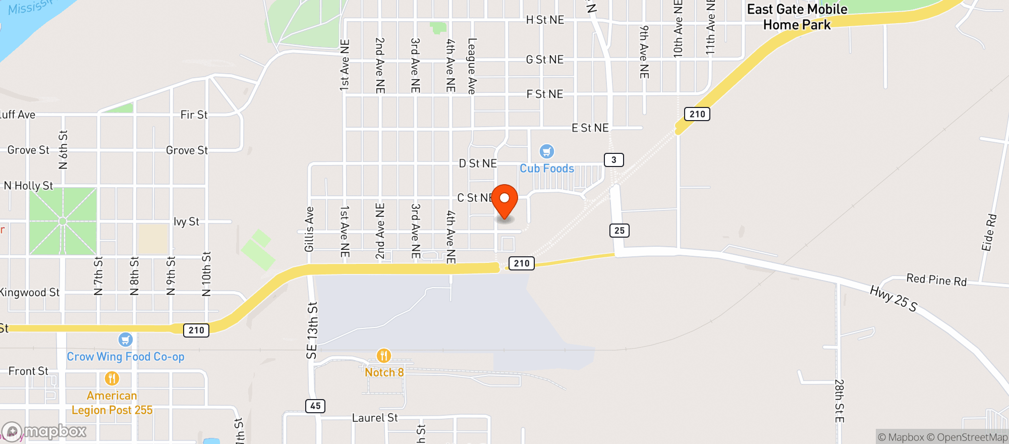Map showing Cash Wise #7039 Liq Br
