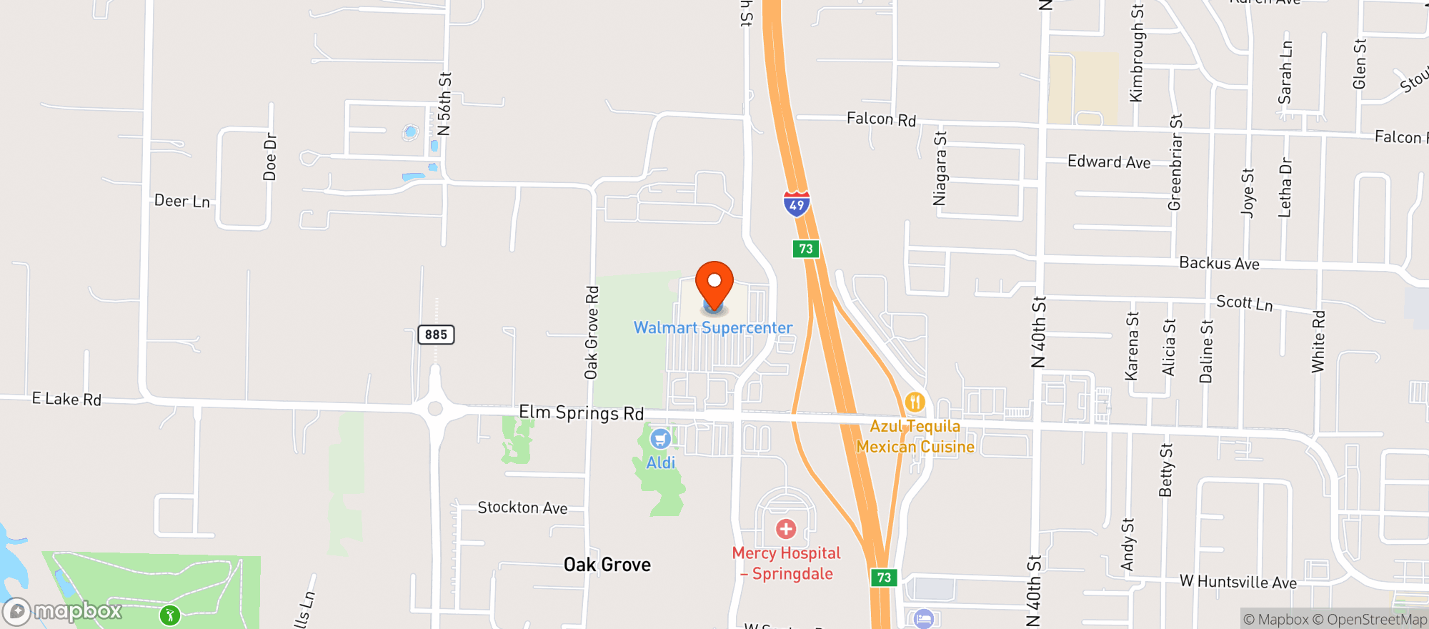 Map showing Walmart Supercenter