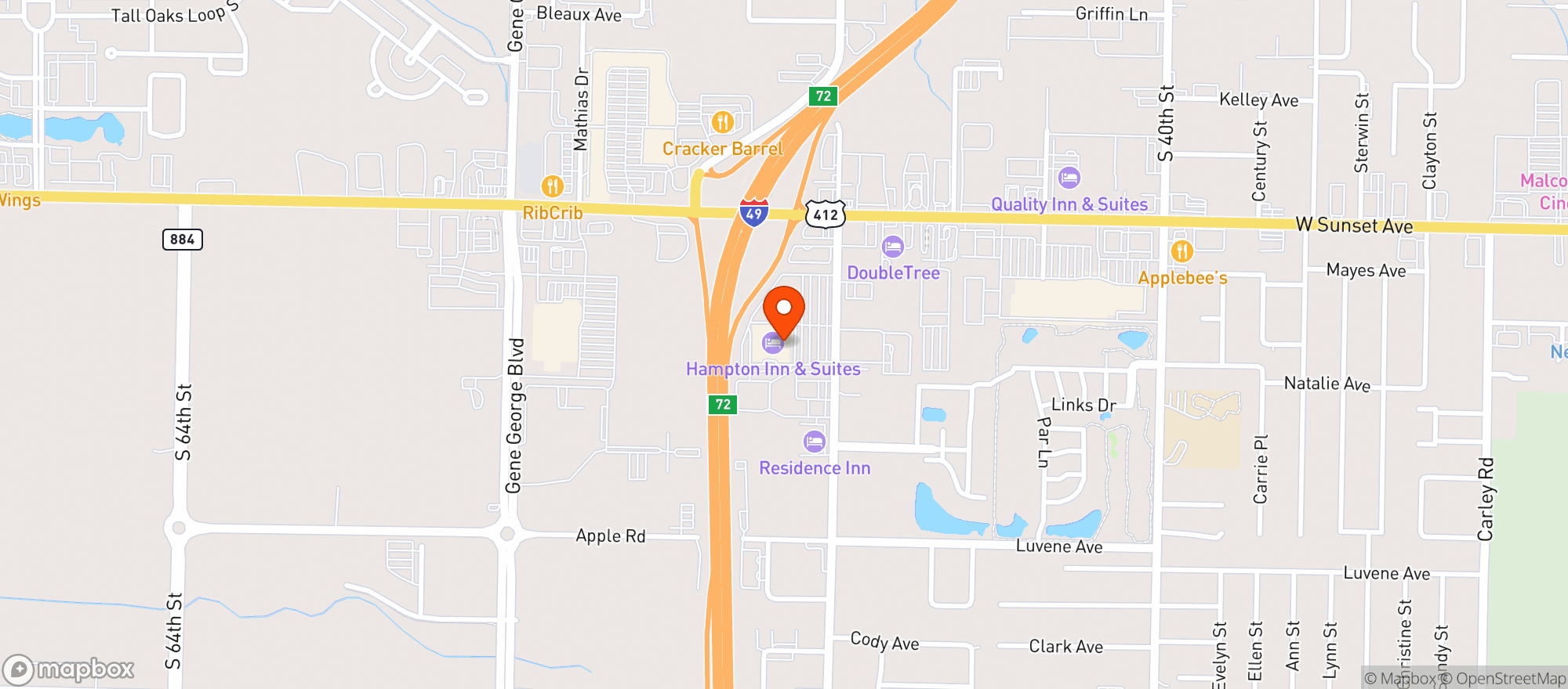 Map showing Holiday Inn