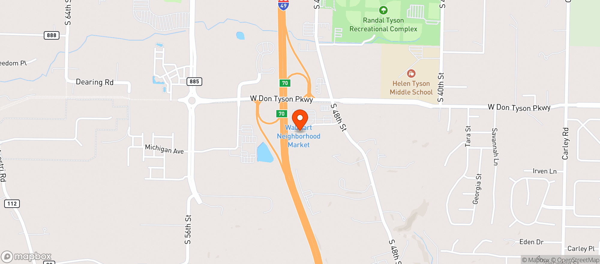 Map showing Walmart Neighborhood Market