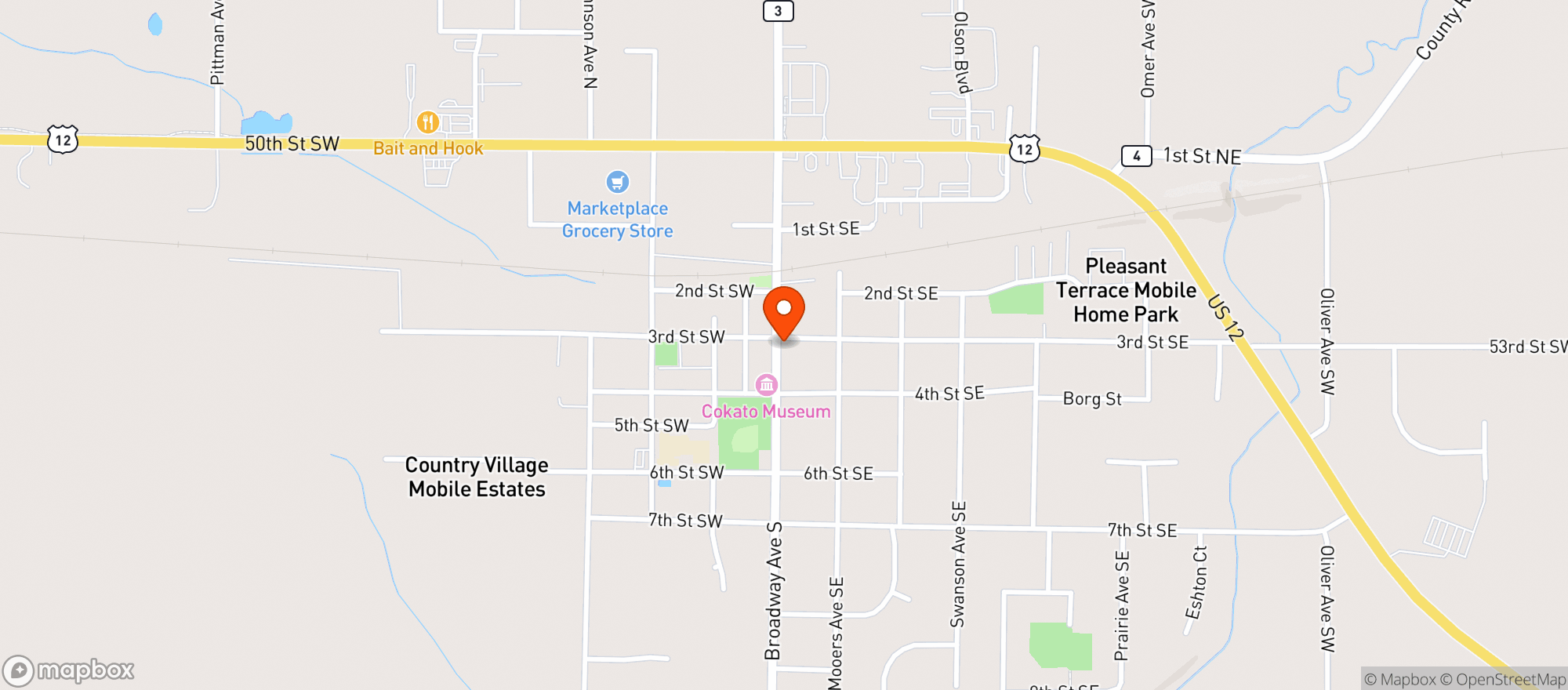 Map showing 4 Way Liquors