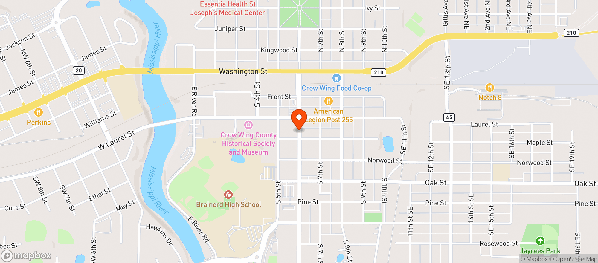 Map showing Sheps On 6th