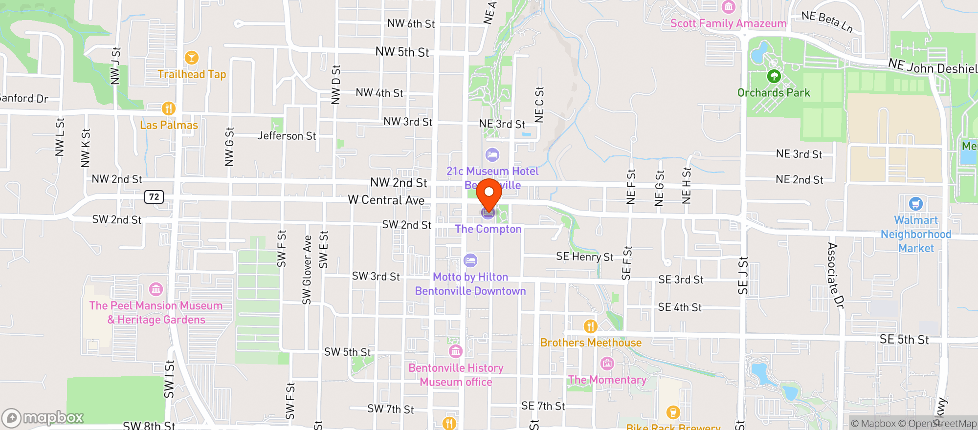 Map showing The Compton Bentonville