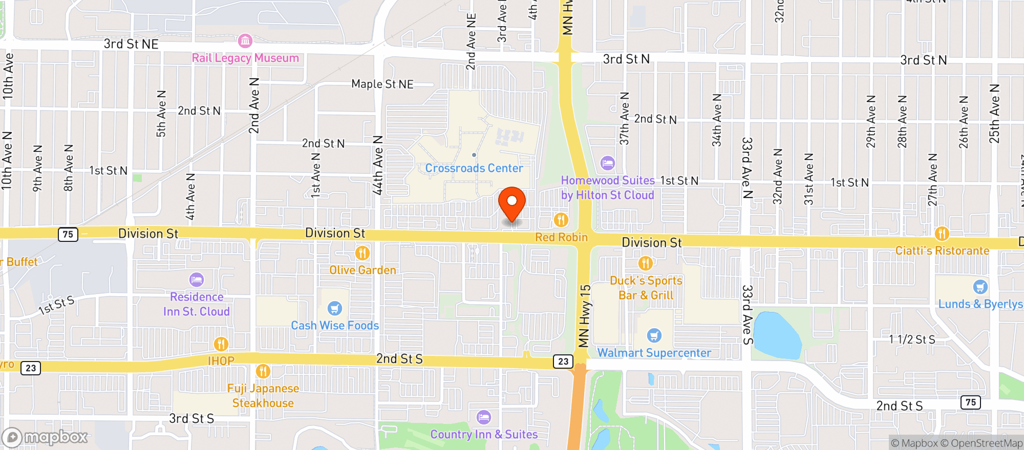 Map showing Vitamin Shoppe - St. Cloud