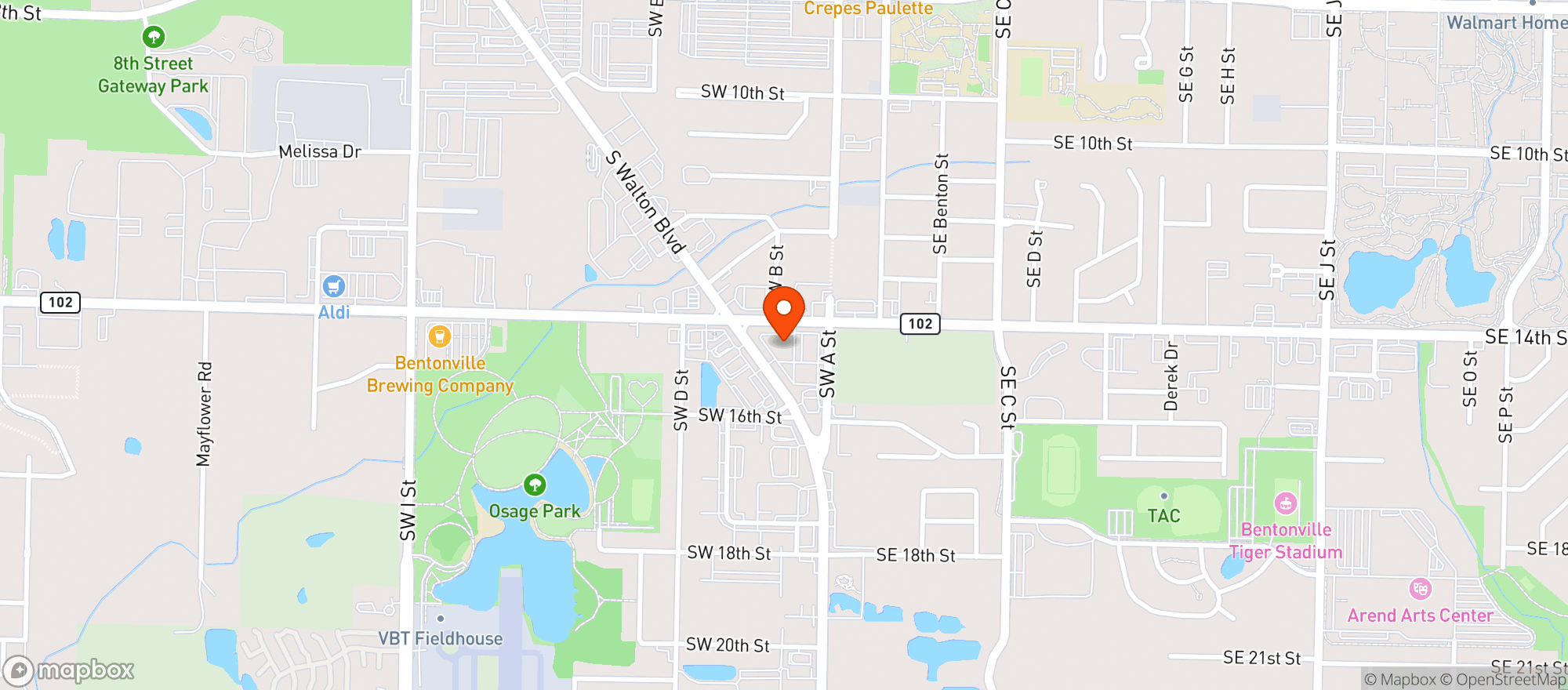 Map showing Crossroads Liquor