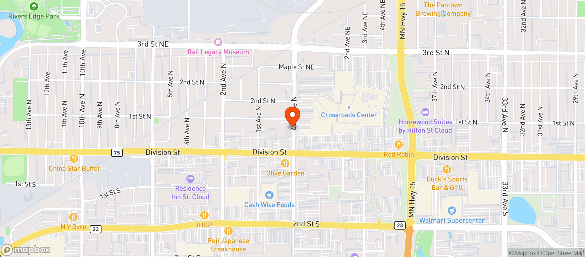 Map showing WESTSIDE LIQUORS
