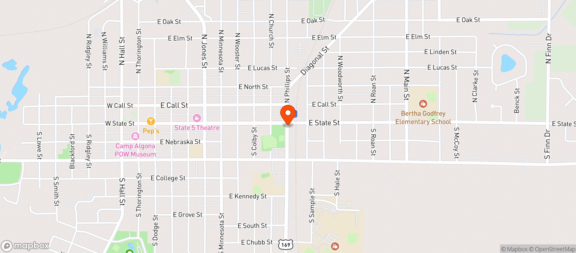 Map showing Wine & Spirits Shoppe