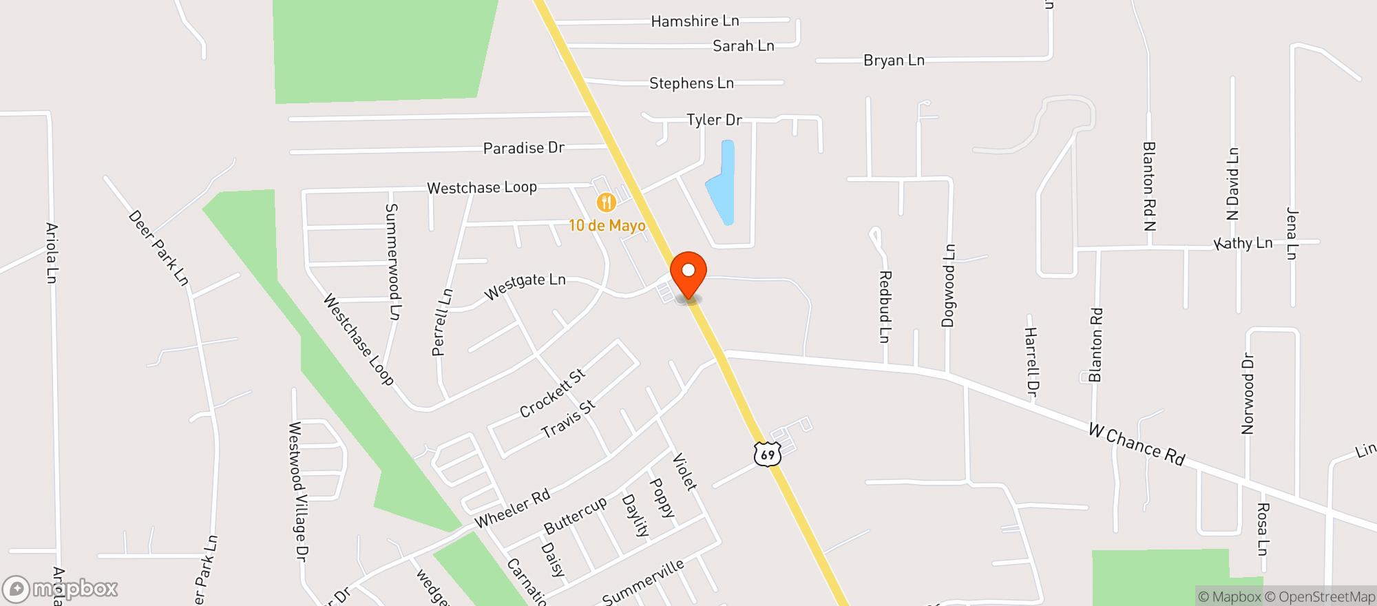 Map showing LONGHORN LIQUOR #1