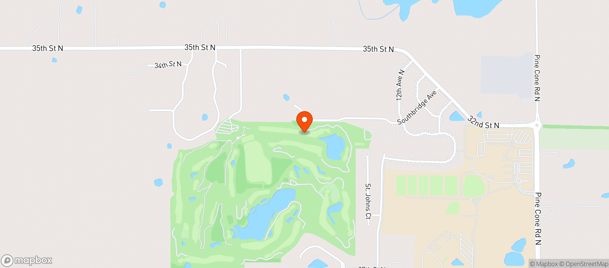 Map showing Blackberry Ridge Golf Club