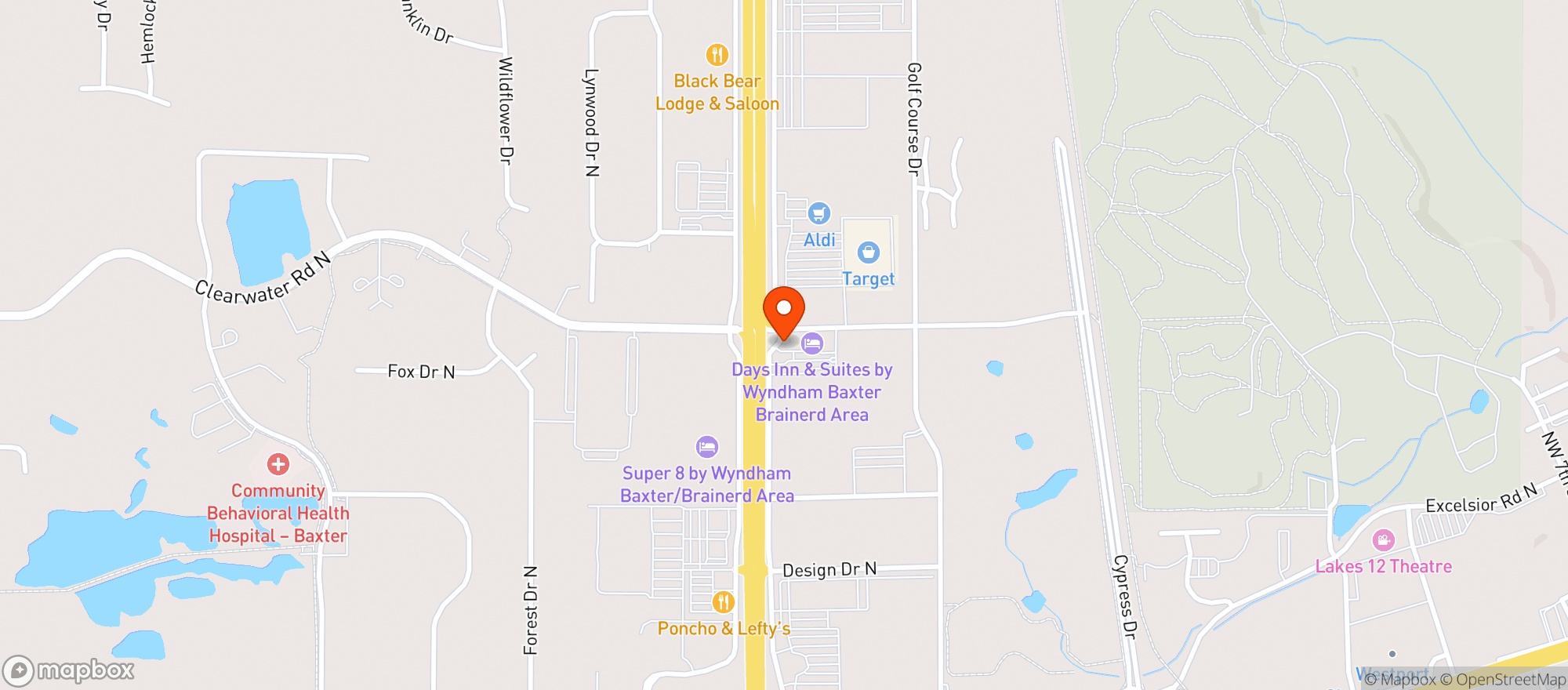 Map showing Target