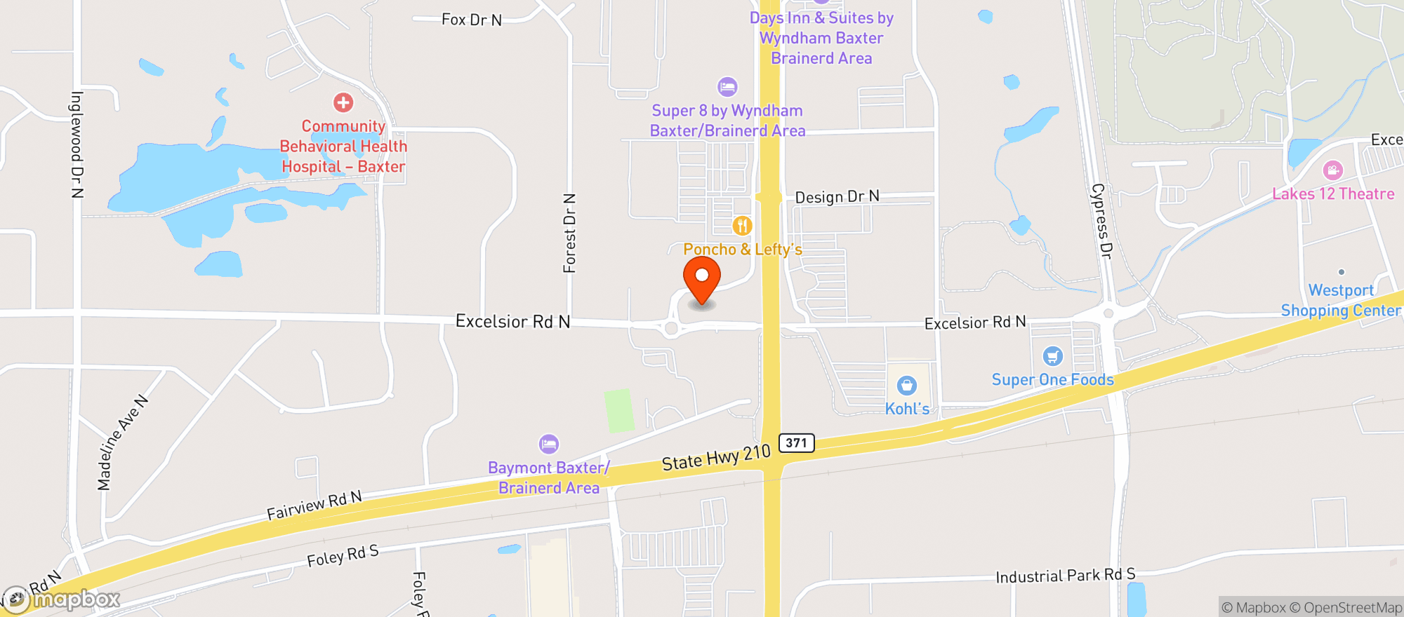 Map showing Lakeshore Tobacco Vapor