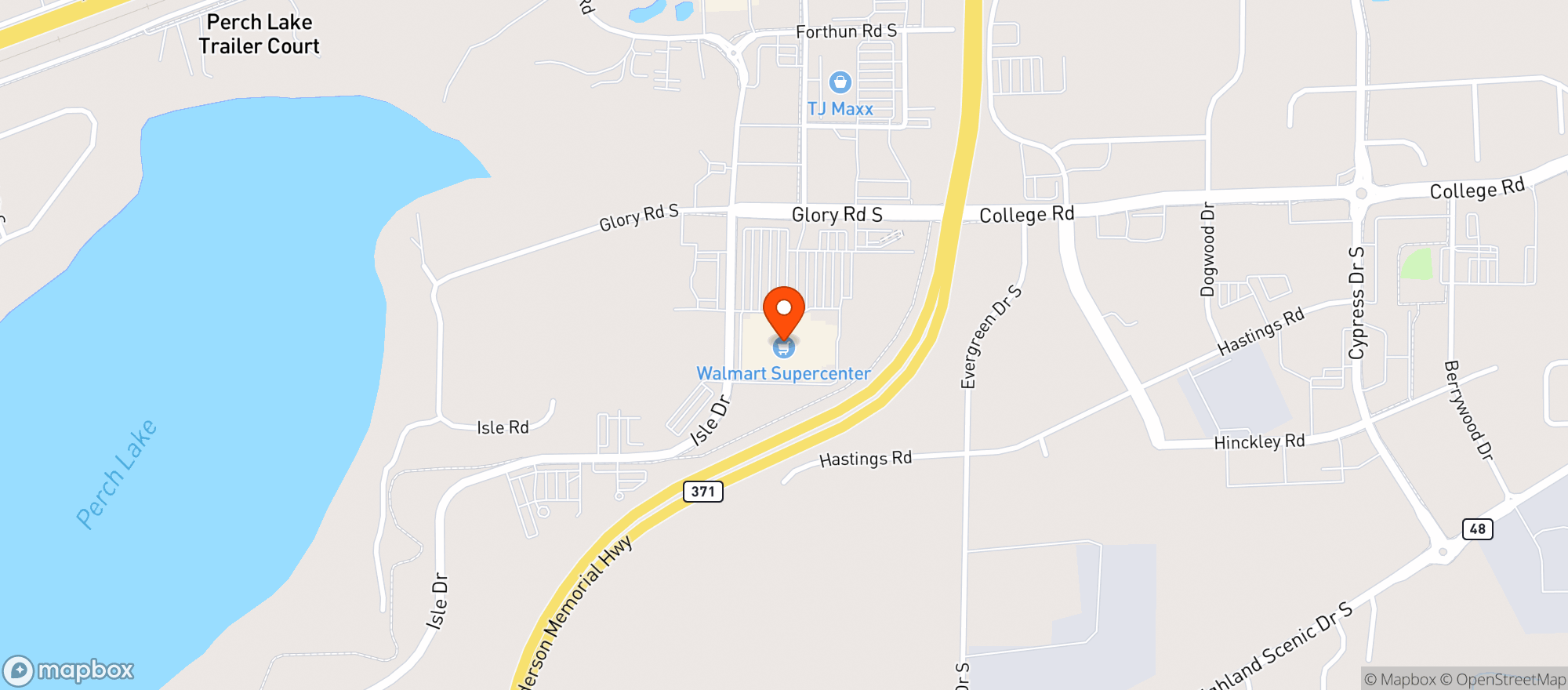 Map showing Walmart Supercenter #1654