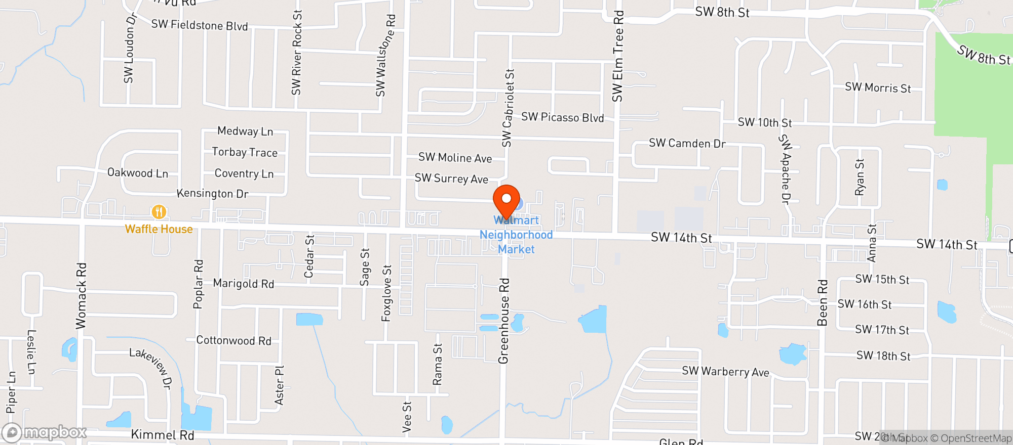 Map showing Walmart Neighborhood Market