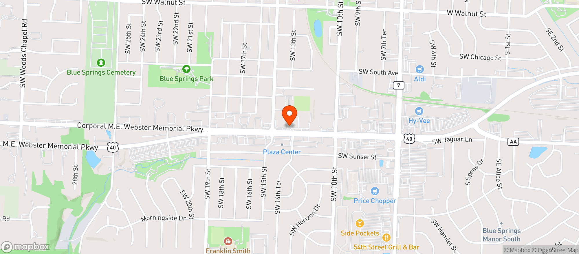 Map showing Buckets Bar & Grill