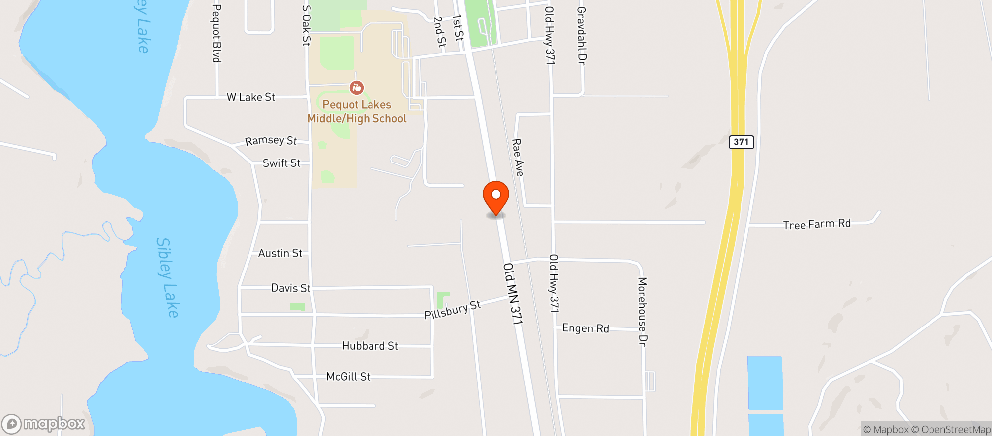 Map showing Pequot Lakes Supervalu