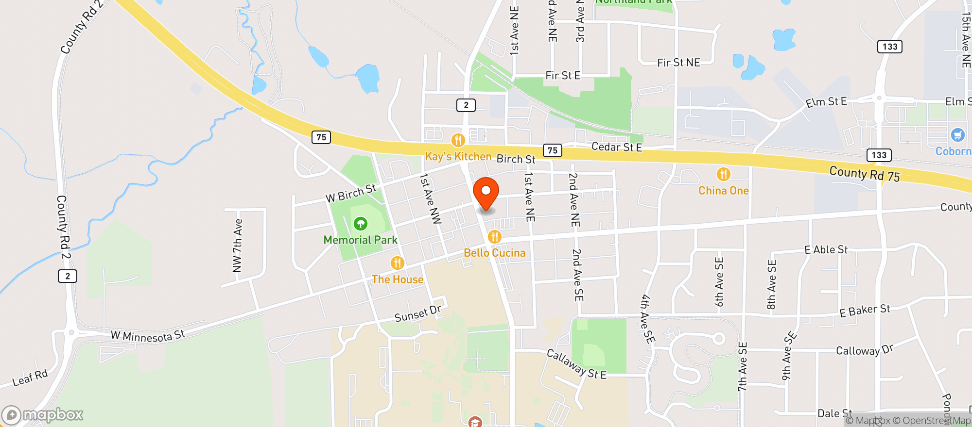Map showing Krewe