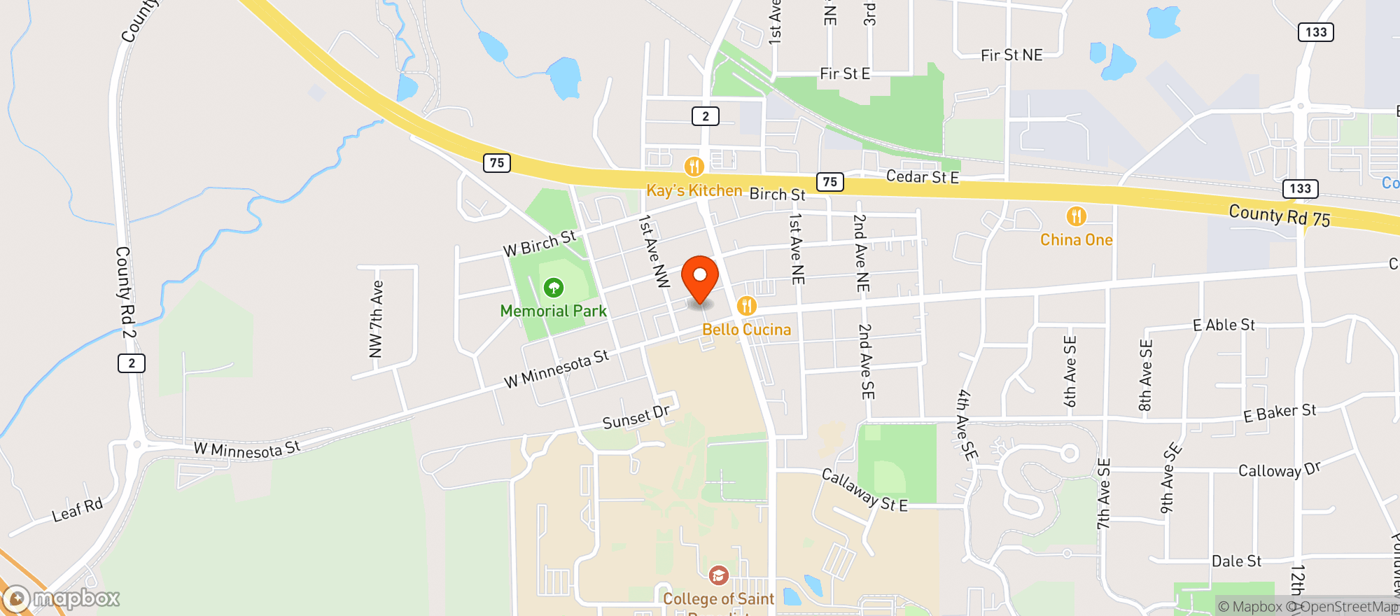 Map showing Minnesota Street Market