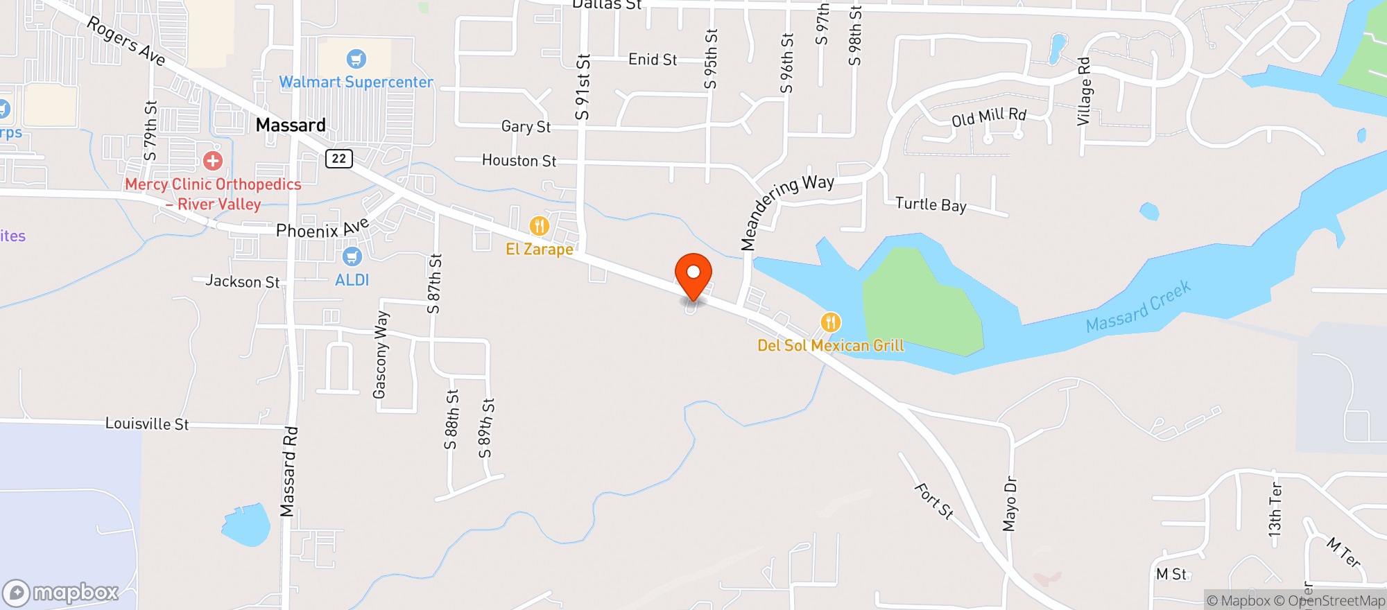 Map showing East Side Liquor Store